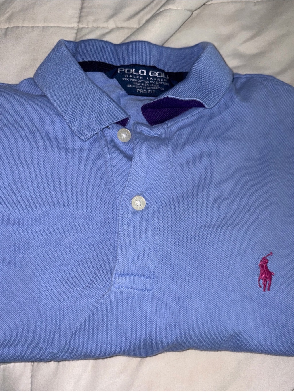 Polo Golf Ralph Lauren Light Blue Polo With Pink Pony Size Small